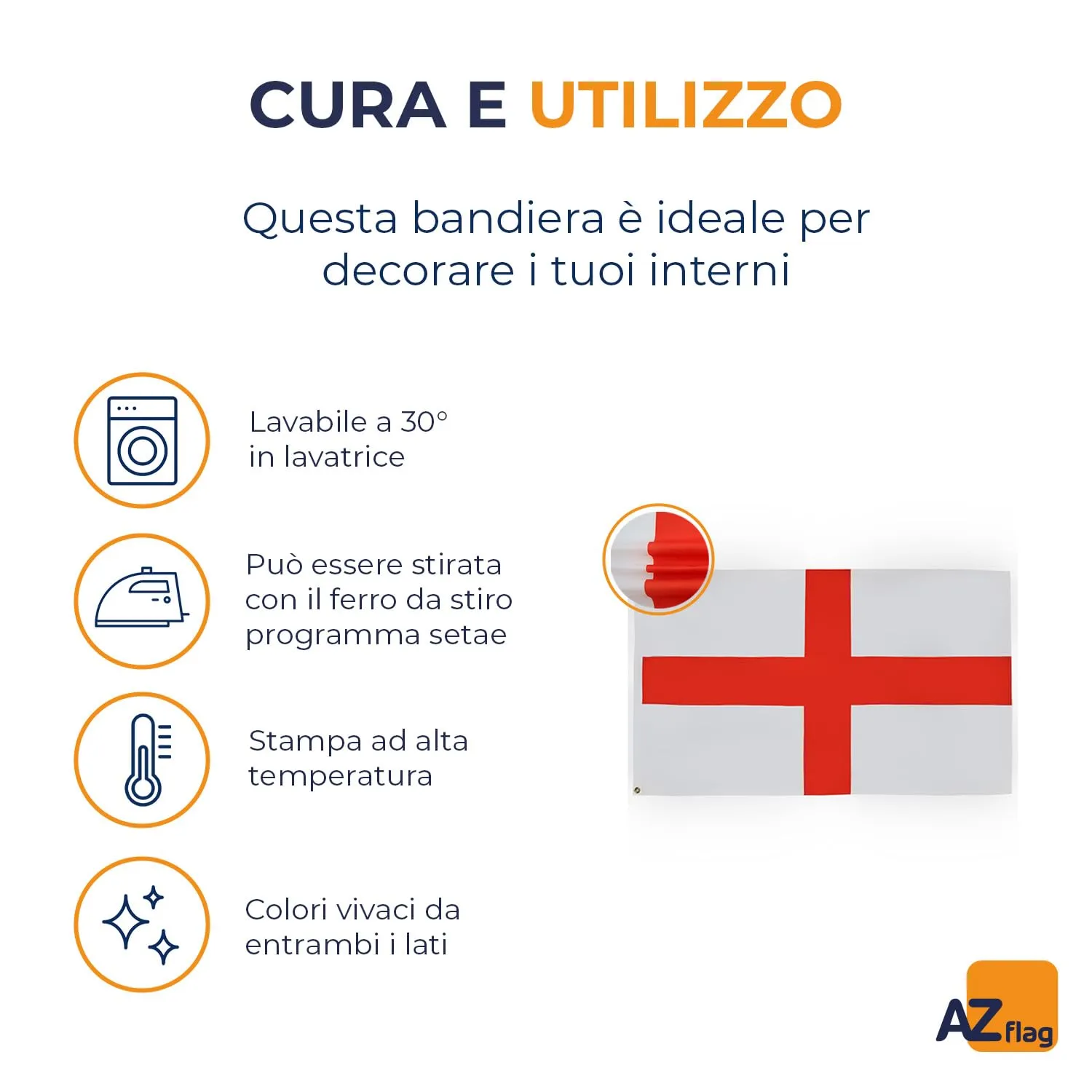 AZ FLAG Bandiera Inghilterra 150x90 cm Poliestere con Occhielli - immagine 5