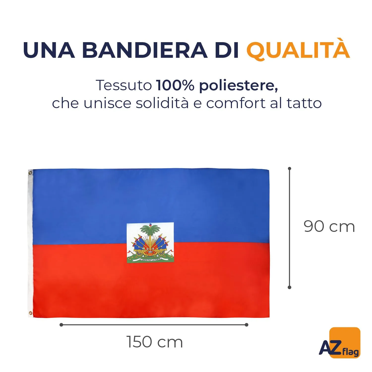 AZ FLAG Bandiera Haiti 150x90 cm Poliestere 100D con 2 Occhielli - immagine 2