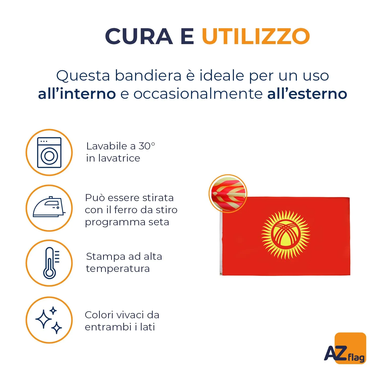 AZ FLAG Bandiera Kirghizistan 150x90 cm Poliestere 100D - immagine 5