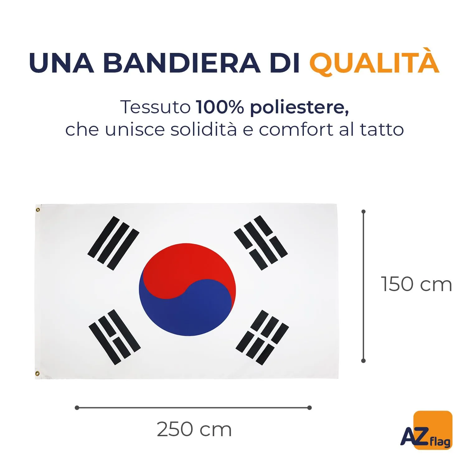 AZ FLAG Bandiera Corea del Sud 250x150 cm Poliestere 100D - immagine 2