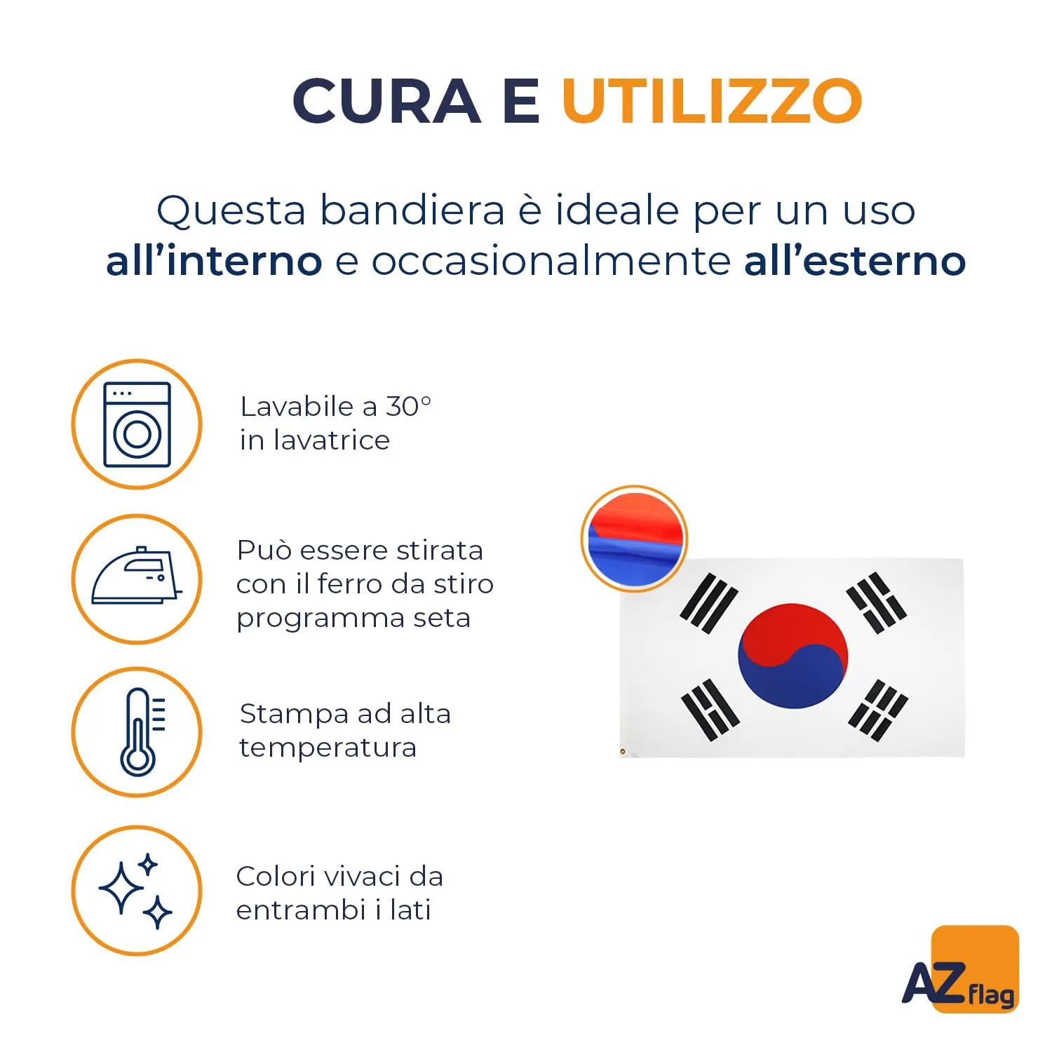 AZ FLAG Bandiera Corea del Sud 250x150 cm Poliestere 100D - immagine 5