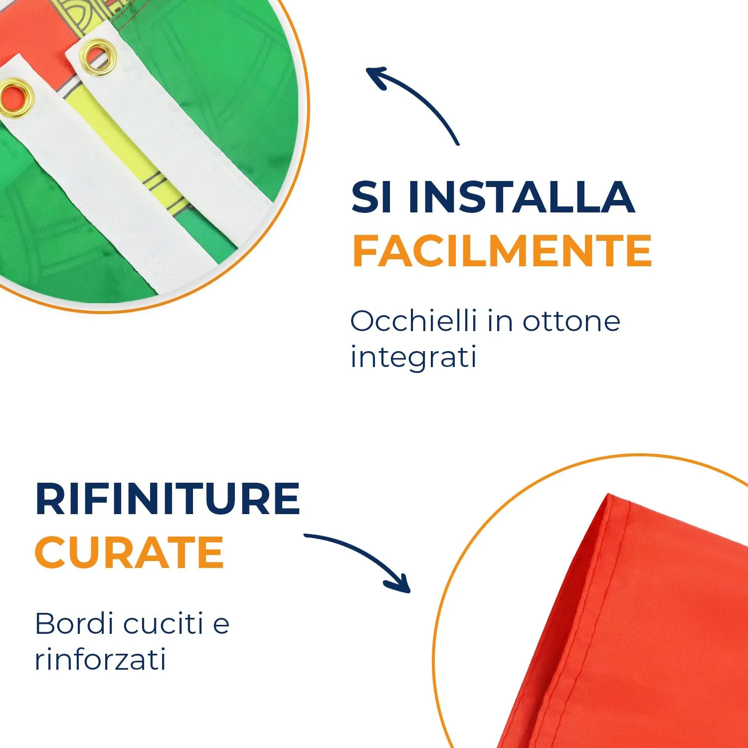 AZ FLAG Bandiera Portogallo 150x90 cm Poliestere Leggero con 2 Occhielli - immagine 4
