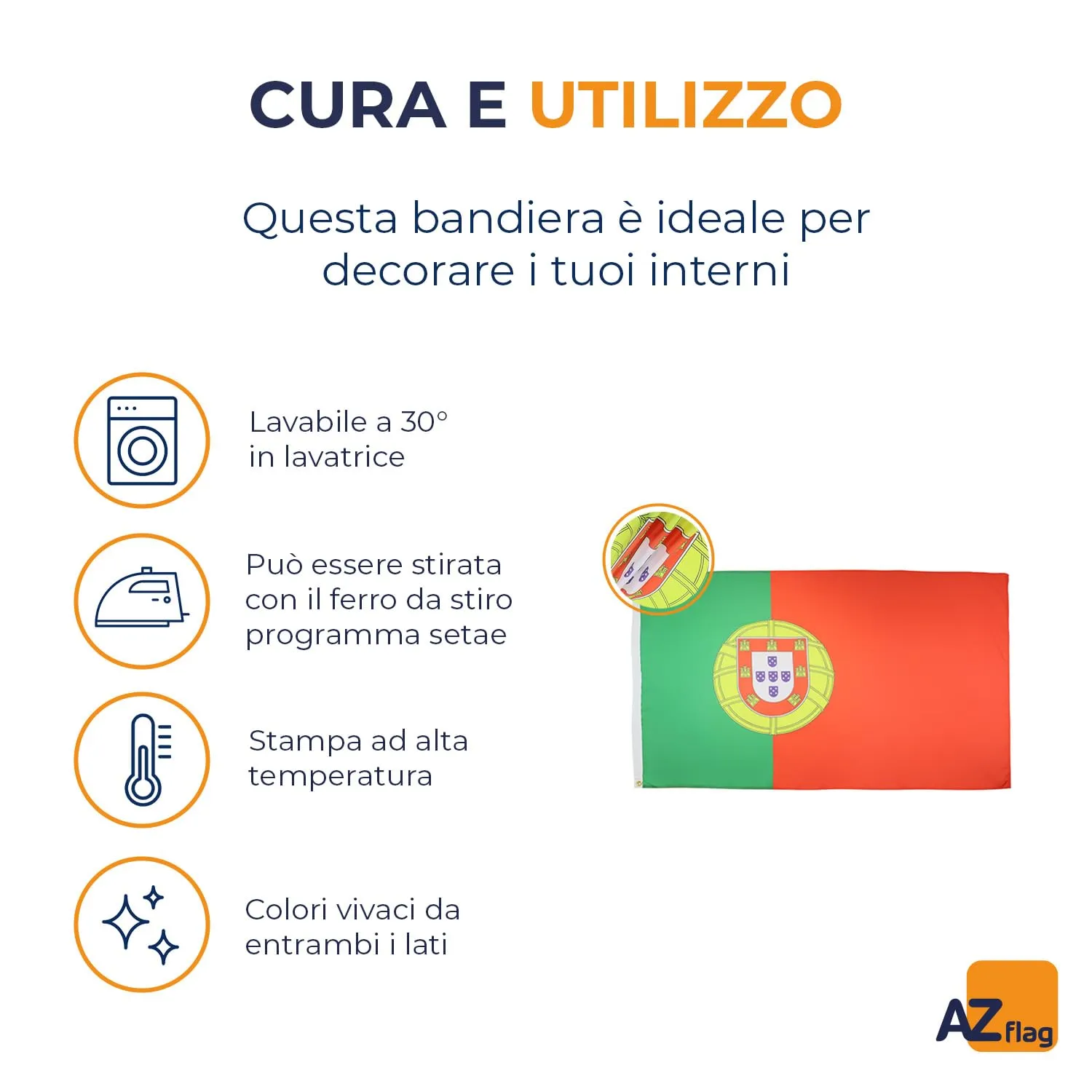 AZ FLAG Bandiera Portogallo 150x90 cm Poliestere Leggero con 2 Occhielli - immagine 5