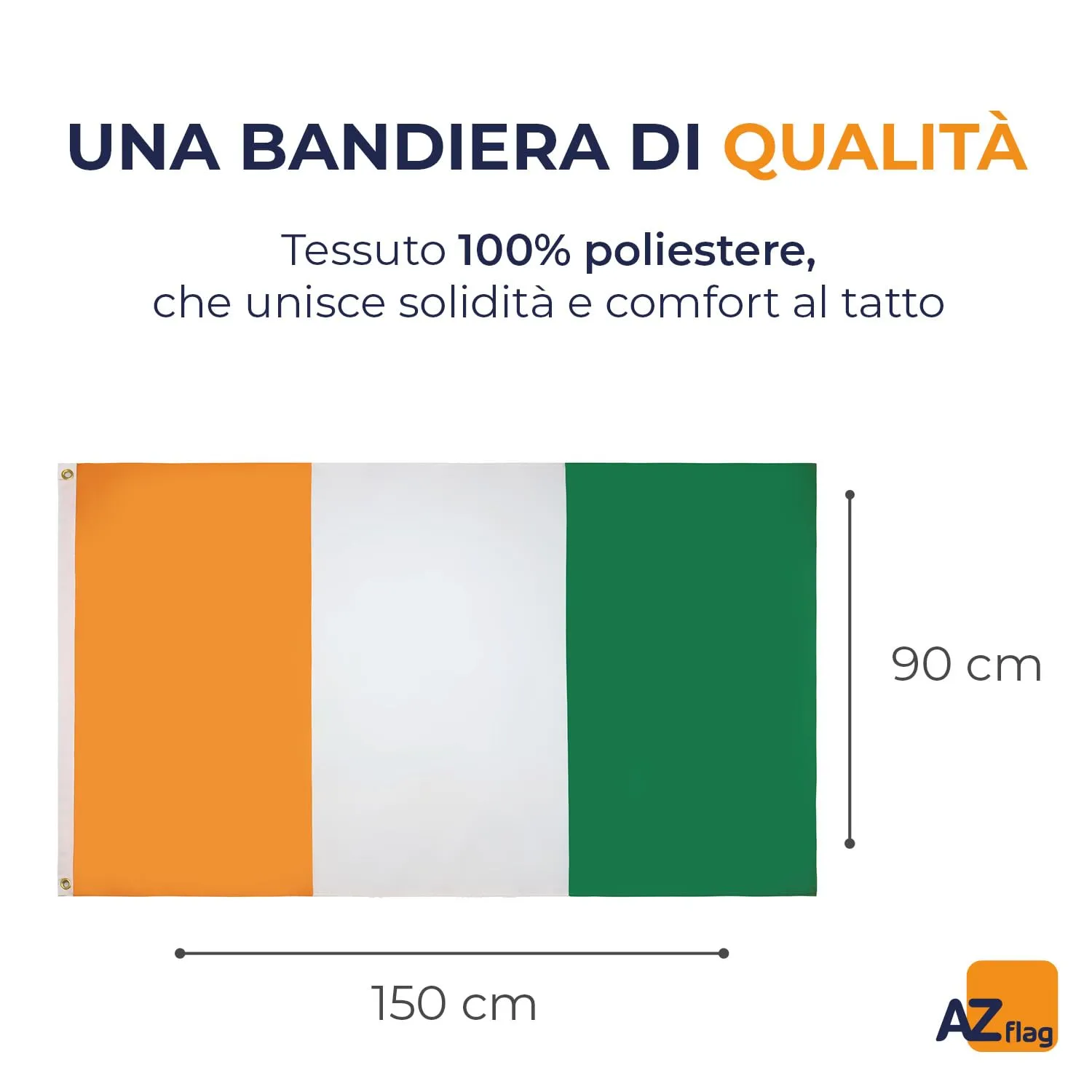 AZ FLAG Bandiera Costa d'Avorio 150x90 cm Poliestere Leggero con Occhielli - immagine 2