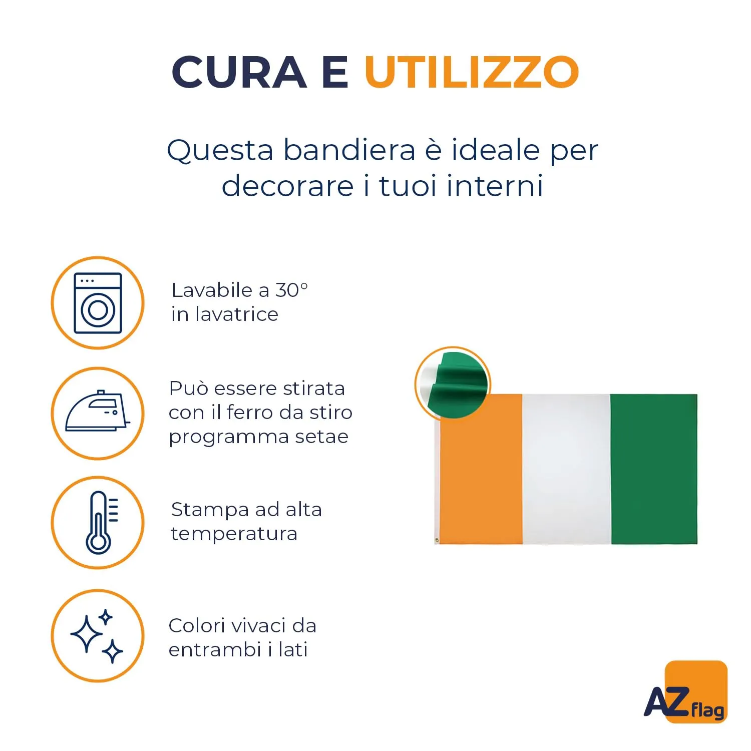 AZ FLAG Bandiera Costa d'Avorio 150x90 cm Poliestere Leggero con Occhielli - immagine 5