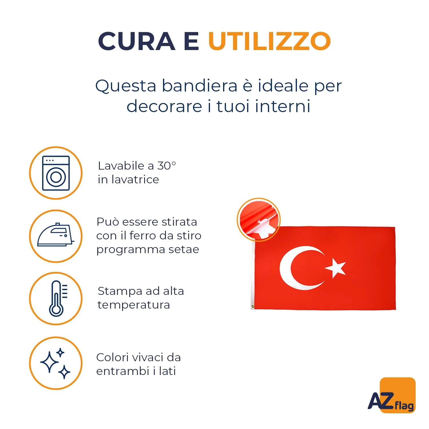 AZ FLAG Bandiera Turchia 150x90 cm in Poliestere Leggero con 2 Occhielli - immagine 6