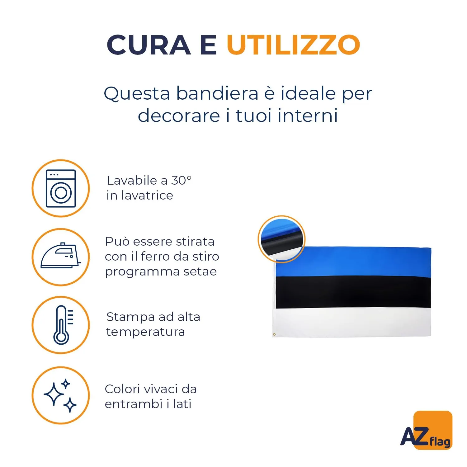 AZ FLAG Bandiera Estonia 150x90 cm Poliestere Leggero con Occhielli - immagine 5