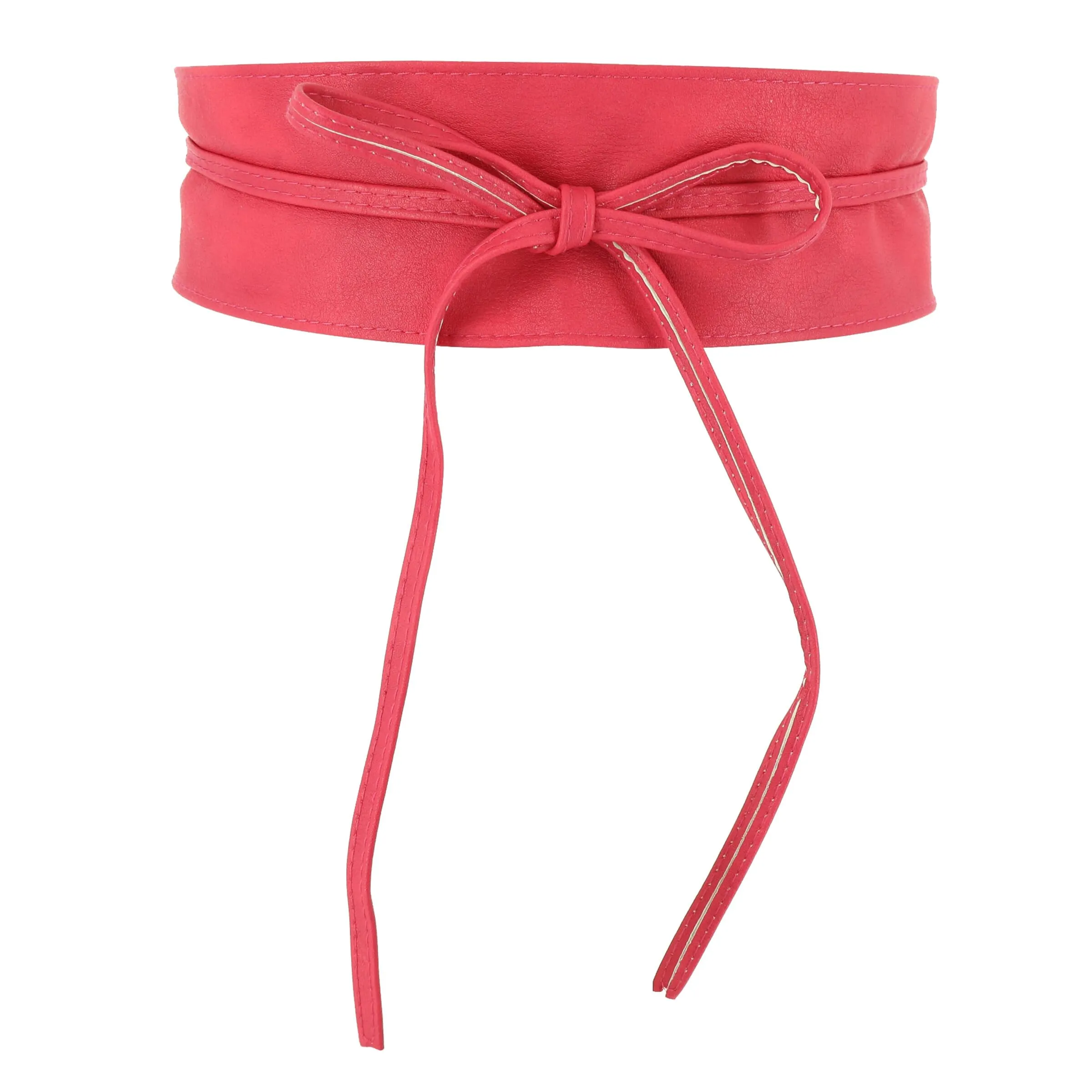 FASHIONGEN Cintura Obi da donna in similpelle, Fucsia, L-XL - immagine 1