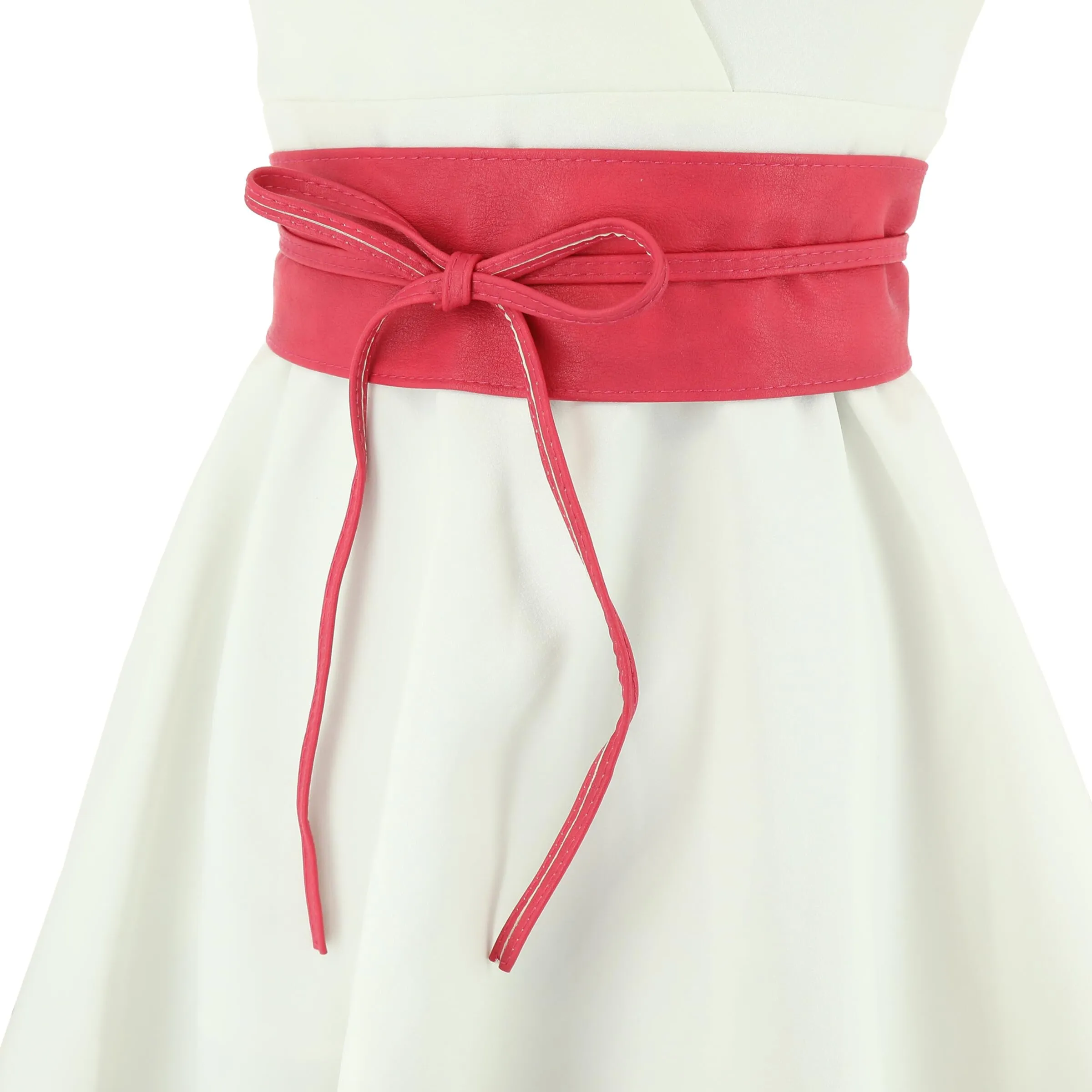 FASHIONGEN Cintura Obi da donna in similpelle, Fucsia, L-XL - immagine 2