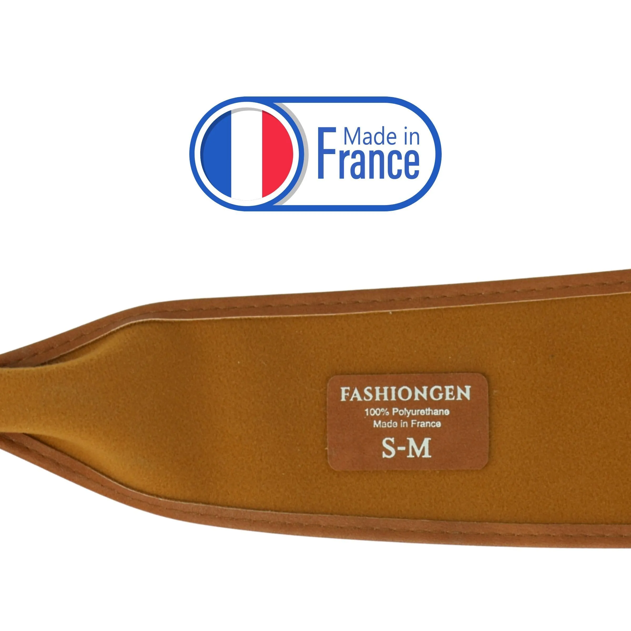 FASHIONGEN Cintura Obi da donna in similpelle, Cammello, L-XL - immagine 7