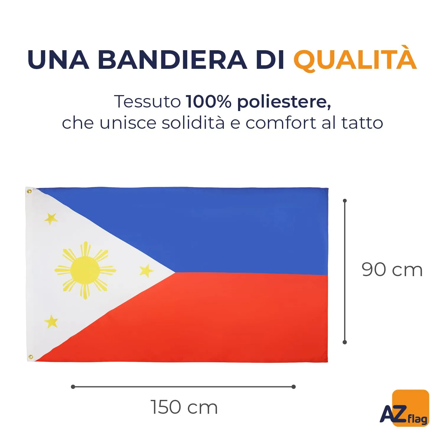 AZ FLAG Bandiera Filippine 150x90 cm Poliestere 100D con 2 Occhielli - immagine 2