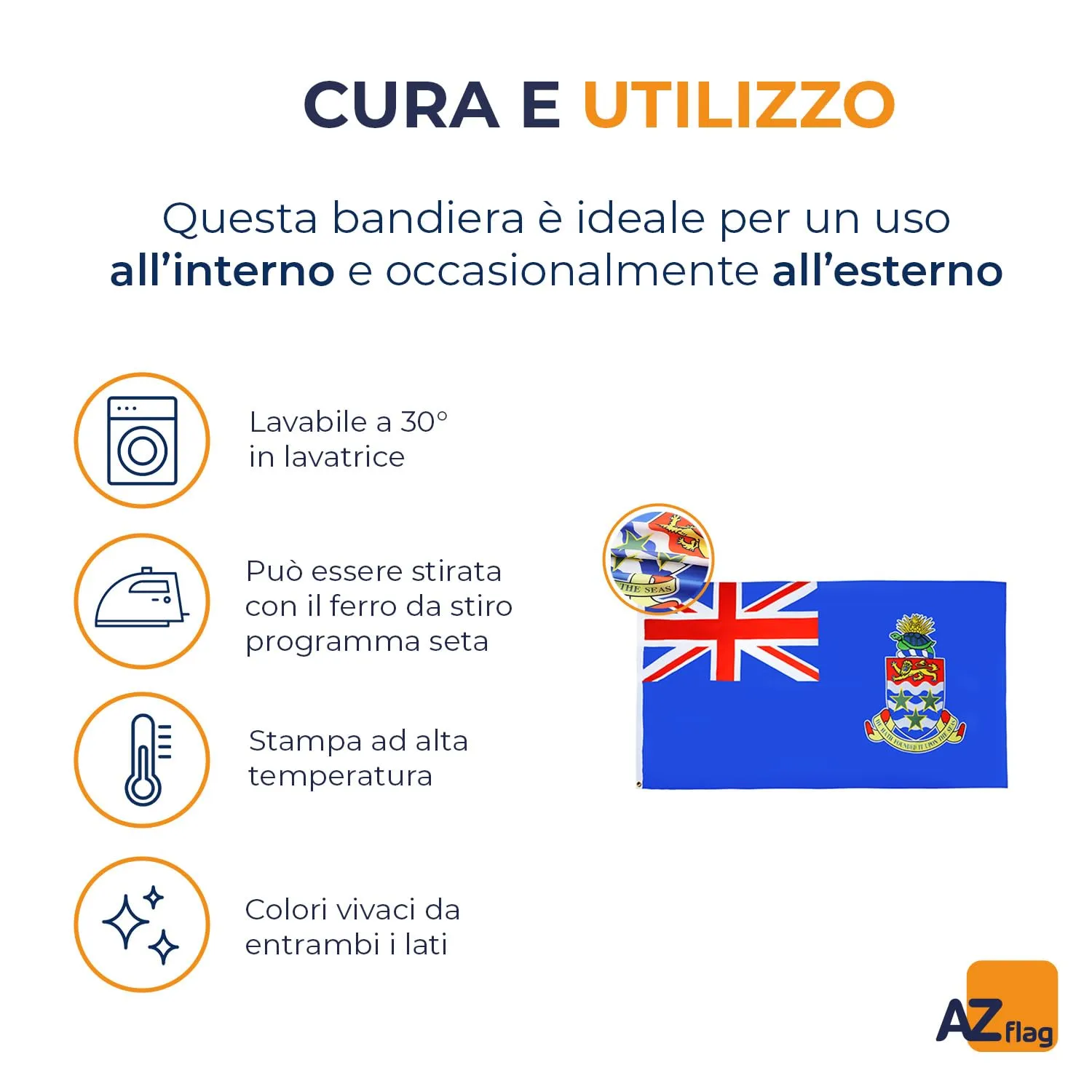AZ FLAG Bandiera Isole Cayman 150x90 cm Poliestere 100D - immagine 5