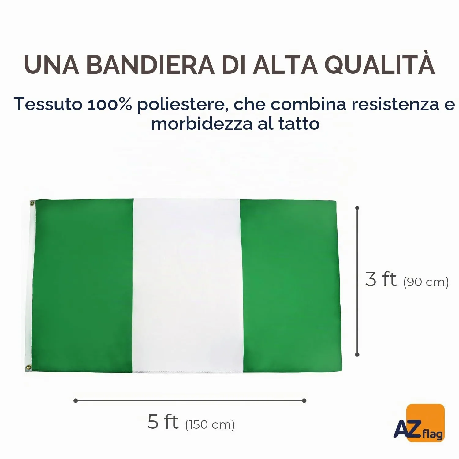 AZ FLAG Bandiera Nigeria 150x90 cm Poliestere Leggero con Occhielli - immagine 2