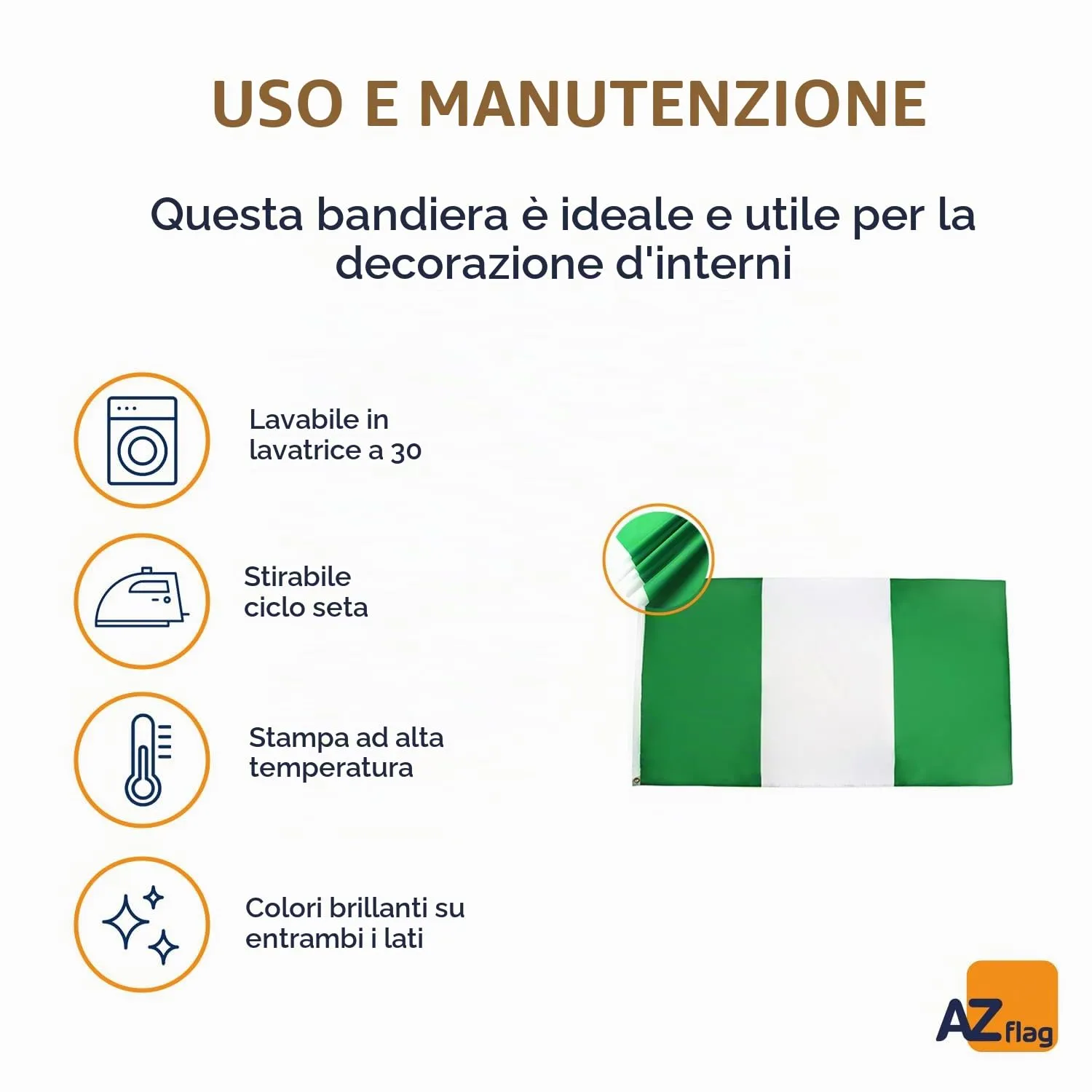 AZ FLAG Bandiera Nigeria 150x90 cm Poliestere Leggero con Occhielli - immagine 5