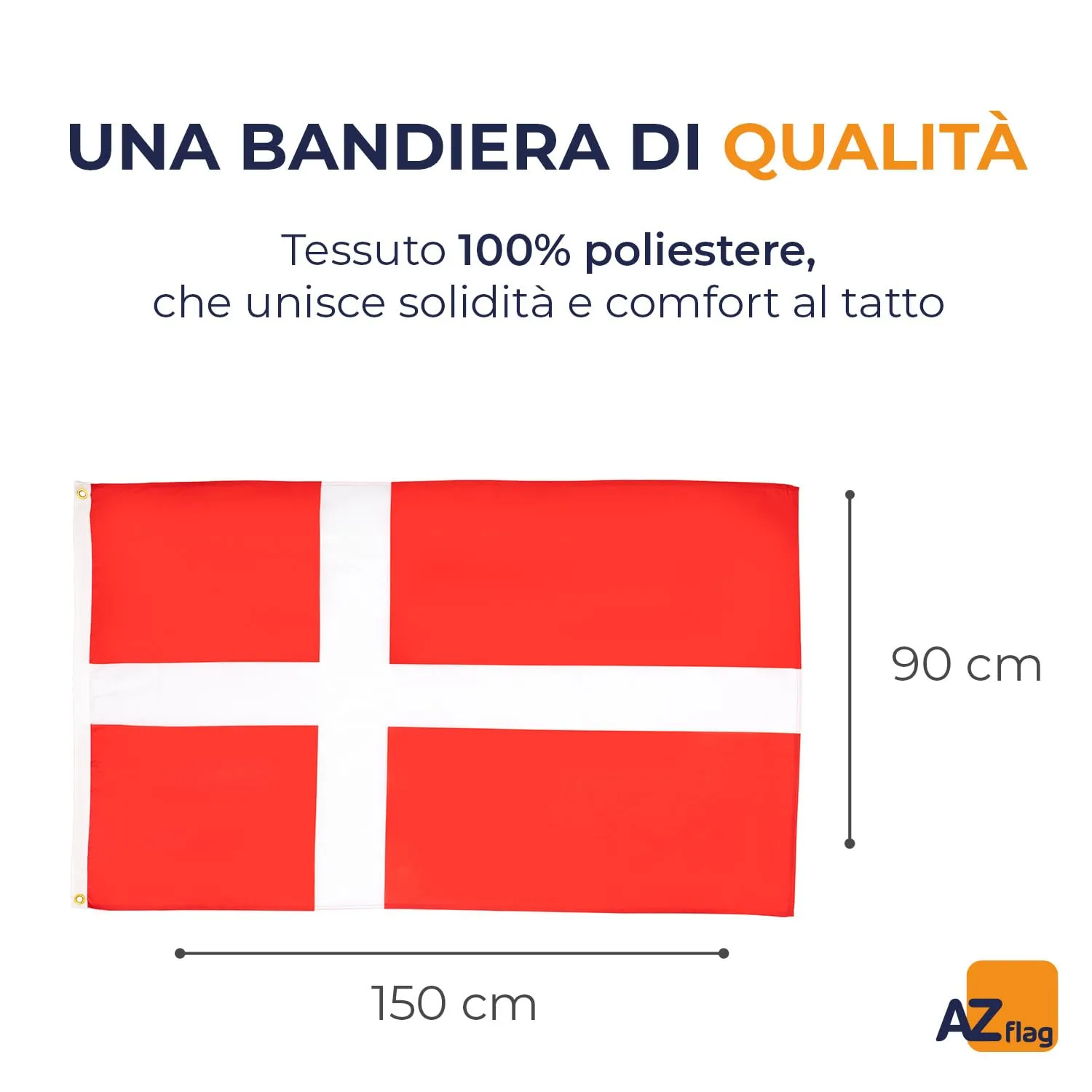 AZ FLAG Bandiera Danimarca 150x90 cm in Poliestere Leggero con Occhielli - immagine 2