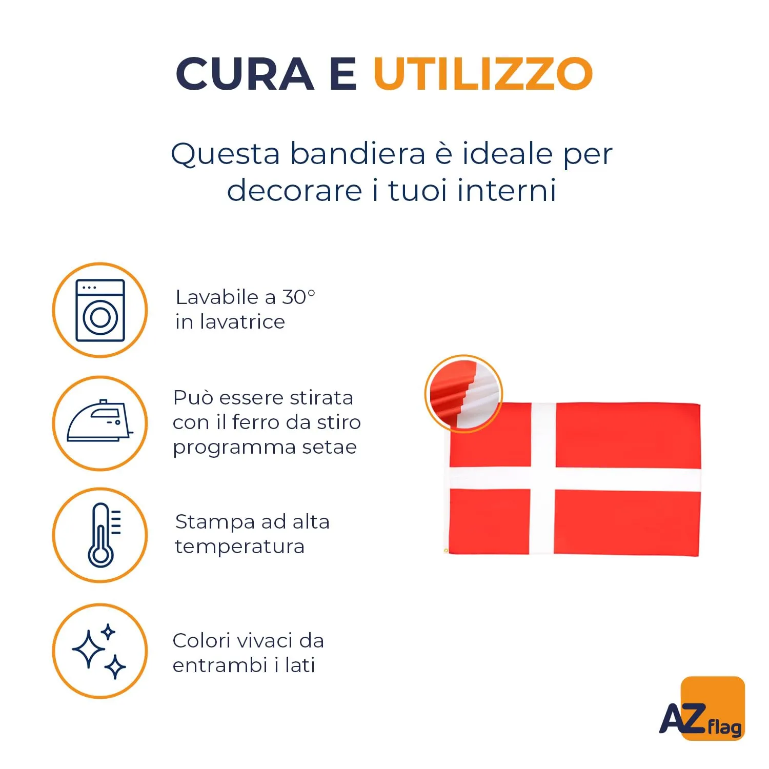 AZ FLAG Bandiera Danimarca 150x90 cm in Poliestere Leggero con Occhielli - immagine 5