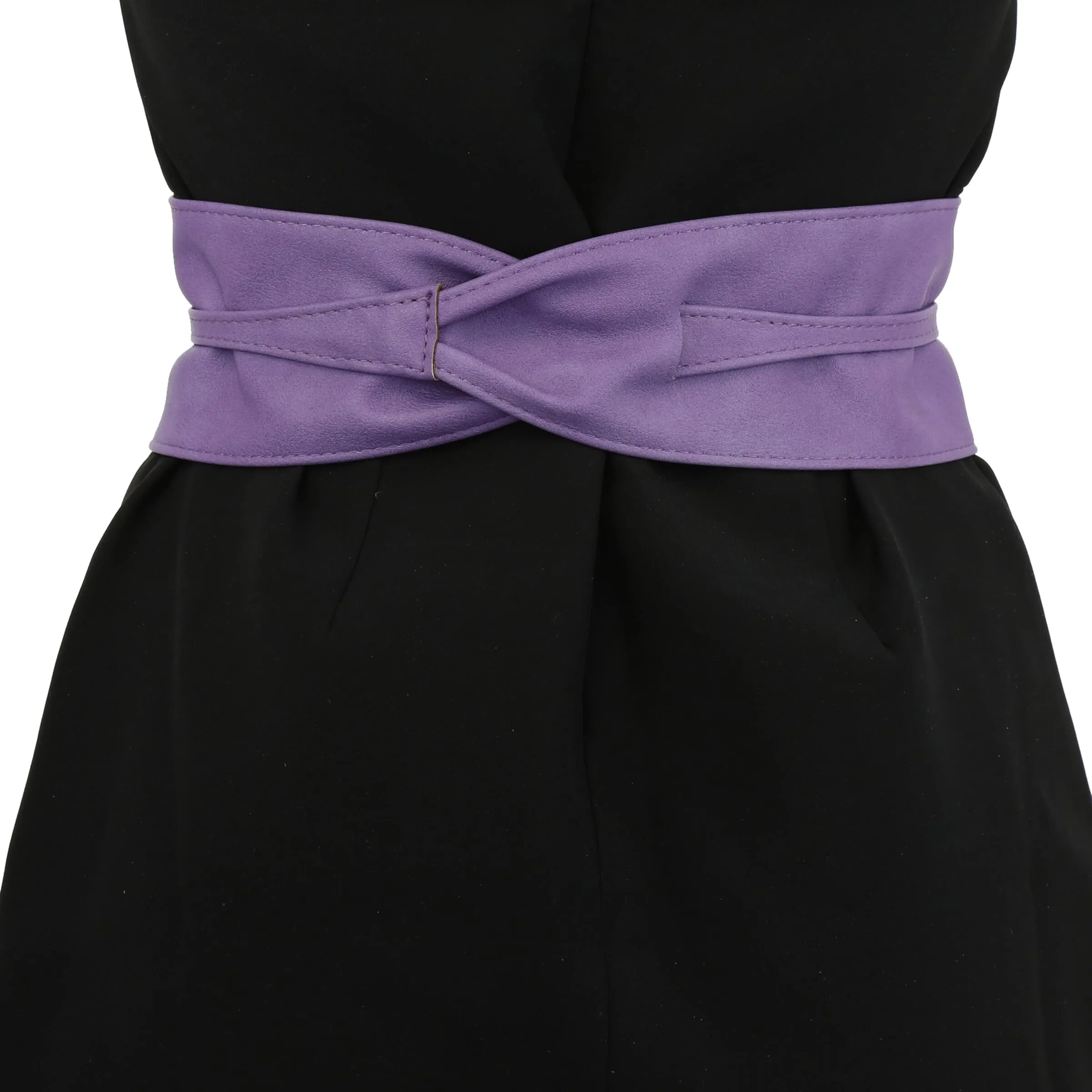 FASHIONGEN Cintura Obi da donna in similpelle, Viola, L-XL - immagine 5