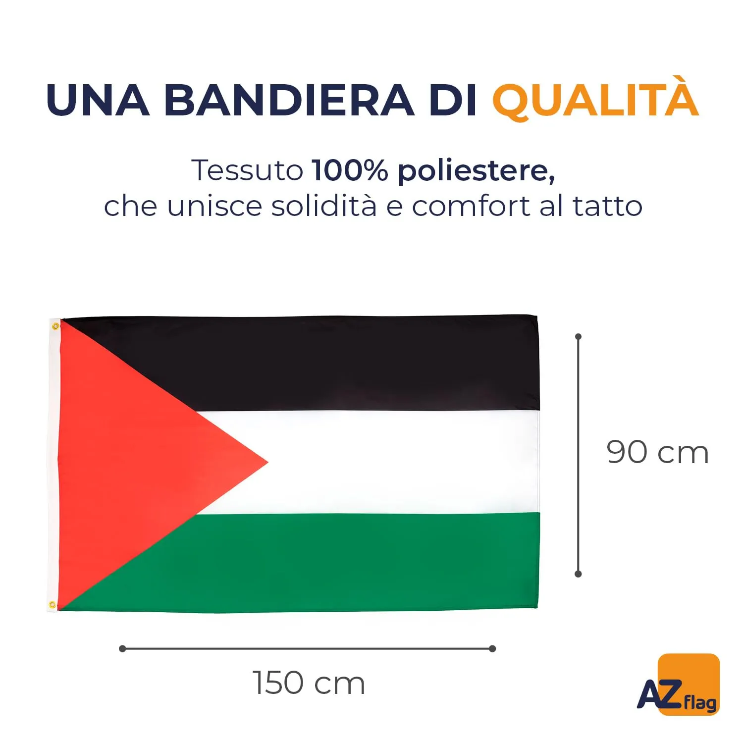 AZ FLAG Bandiera Palestina 150x90 cm Poliestere Leggero con Occhielli - immagine 2