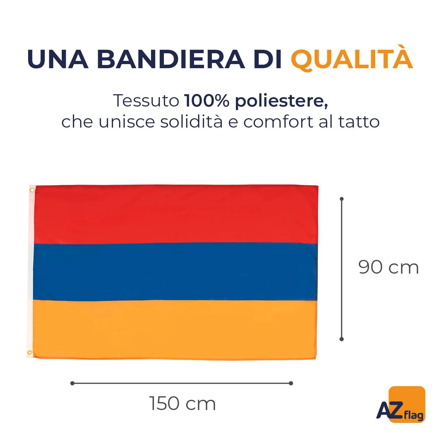 AZ FLAG Bandiera Armenia 150x90 cm in Poliestere Leggero con 2 Occhielli - immagine 2
