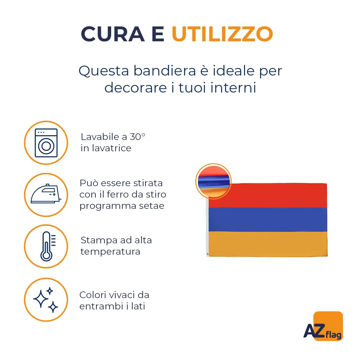 AZ FLAG Bandiera Armenia 150x90 cm in Poliestere Leggero con 2 Occhielli - immagine 5