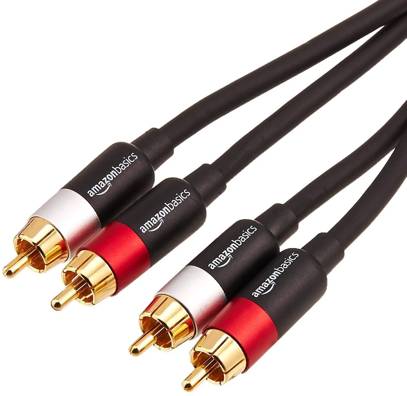 Amazon Basics Cavo Audio RCA, 4.57 m, Nero - immagine 1