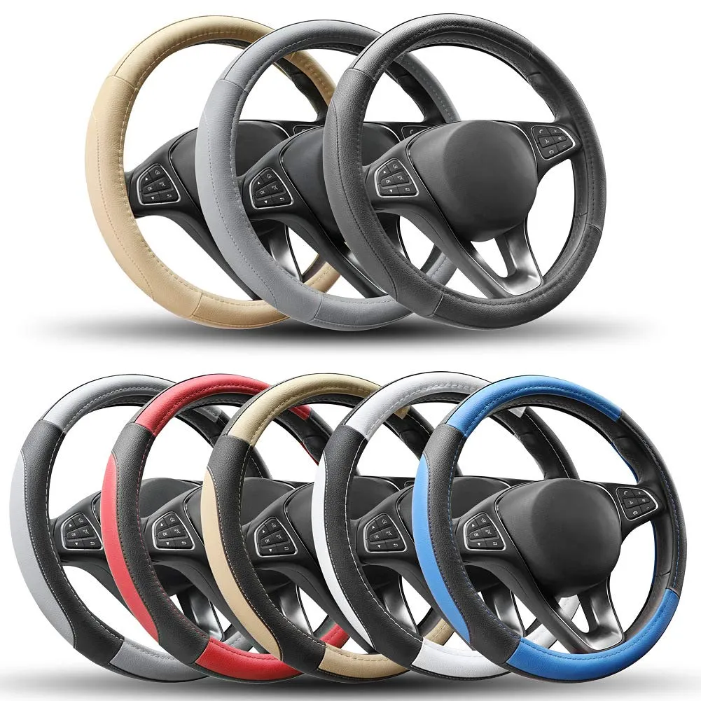 COFIT Coprivolante Auto Universale in Pelle Microfibra, 37-38cm, Blu e Nero - immagine 6