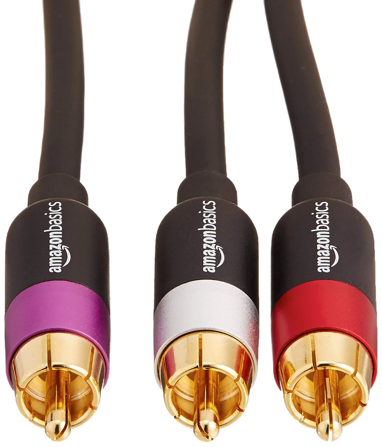 Amazon Basics Cavo audio RCA 1 maschio a 2 maschi, connettori placcati oro, 2.4 m, nero - immagine 2