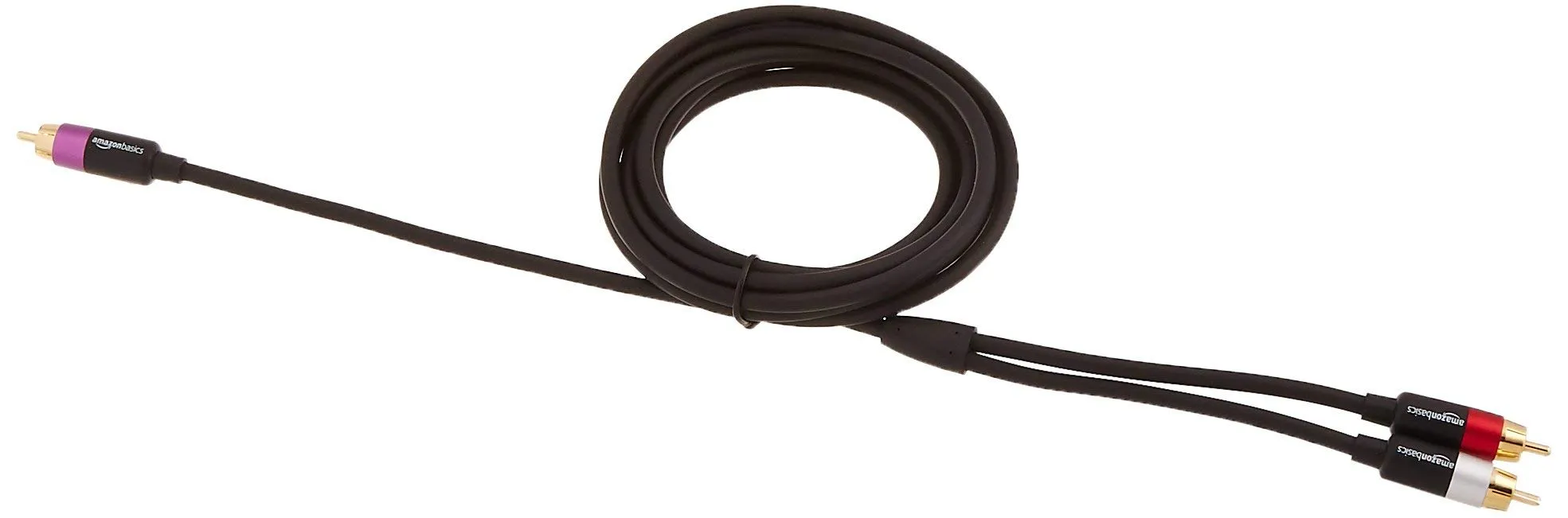 Amazon Basics Cavo audio RCA 1 maschio a 2 maschi, connettori placcati oro, 2.4 m, nero - immagine 6