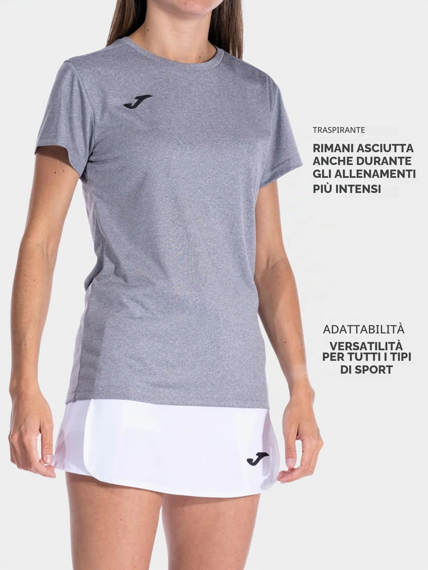 Joma Combi W M/C Maglietta a Maniche Corte Donna, Grigio, S - immagine 2
