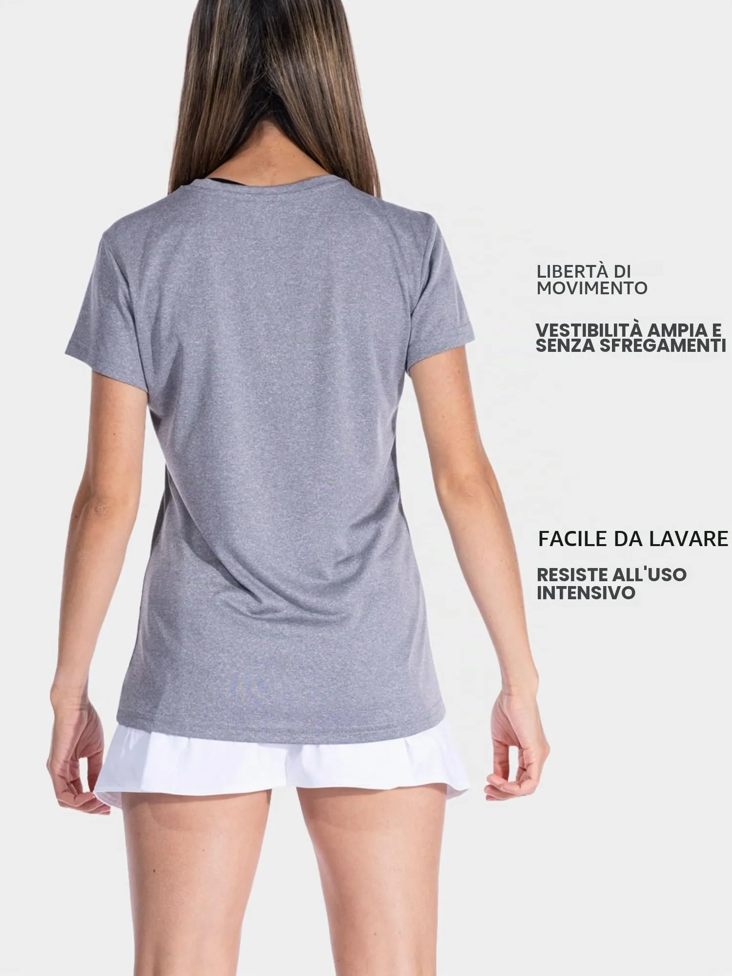 Joma Combi W M/C Maglietta a Maniche Corte Donna, Grigio, S - immagine 3