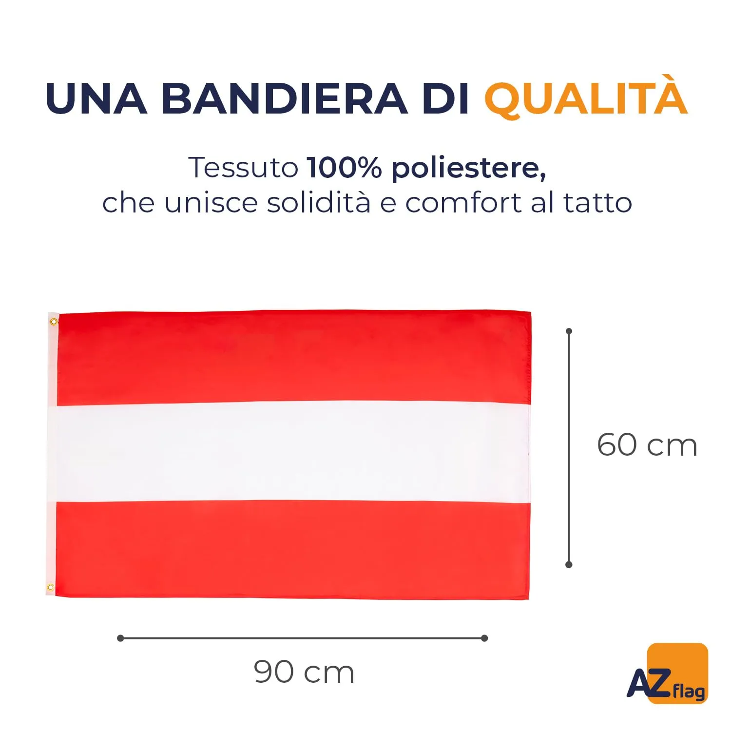 AZ FLAG Bandiera Austria 90x60 cm Poliestere con Occhielli - immagine 2