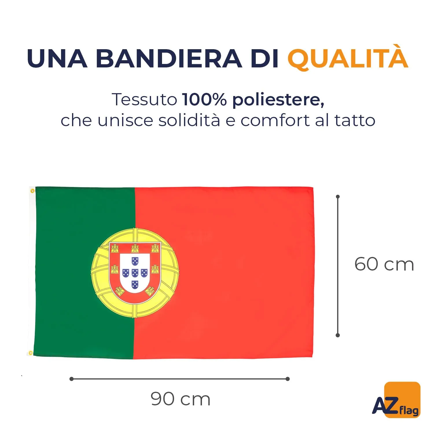 AZ FLAG Bandiera Portogallo 90x60 cm Poliestere - immagine 2
