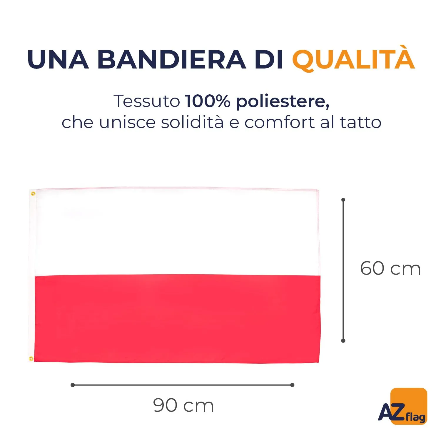 AZ FLAG Bandiera Polonia 90x60 cm in Poliestere con 2 Occhielli - immagine 2