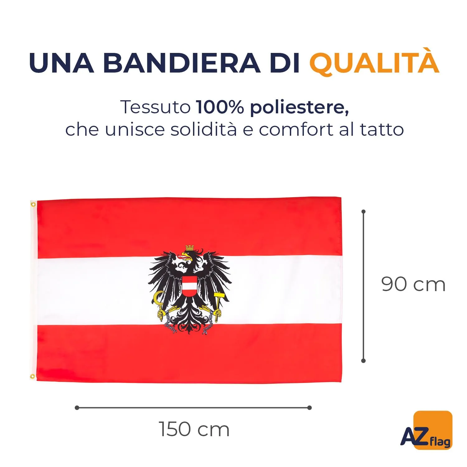 AZ FLAG Bandiera Austria con aquila 150x90 cm - immagine 2