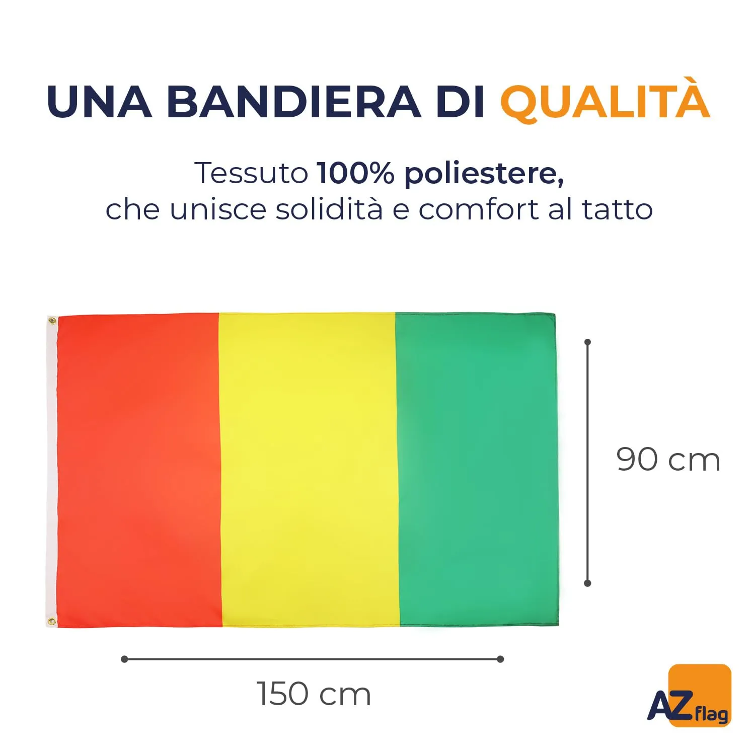 AZ FLAG Bandiera Guinea 150x90 cm Poliestere leggero con 2 occhielli - immagine 2