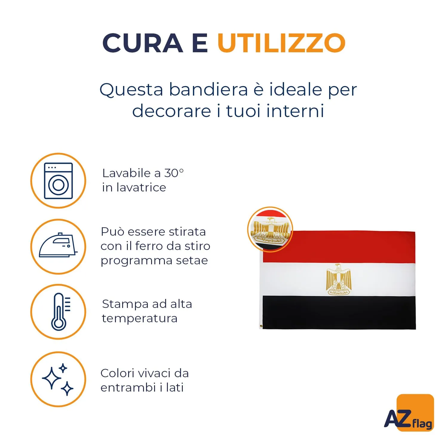 AZ FLAG Bandiera Egitto 150x90 cm in Poliestere con 2 Occhielli - immagine 5