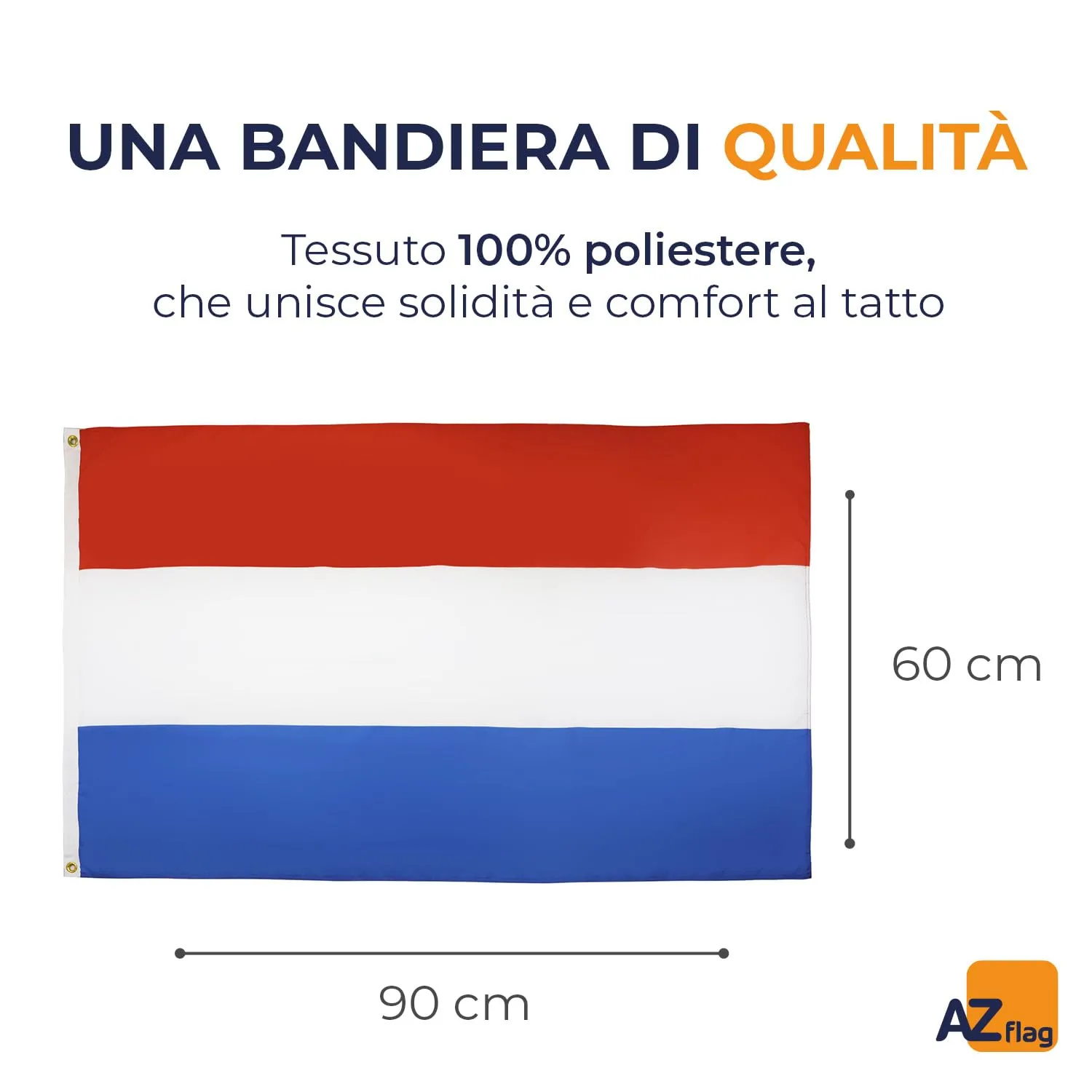 AZ FLAG Bandiera Paesi Bassi 90x60 cm Poliestere con Occhielli - immagine 2