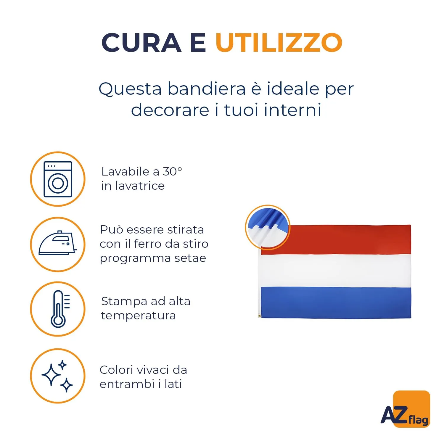 AZ FLAG Bandiera Paesi Bassi 90x60 cm Poliestere con Occhielli - immagine 6