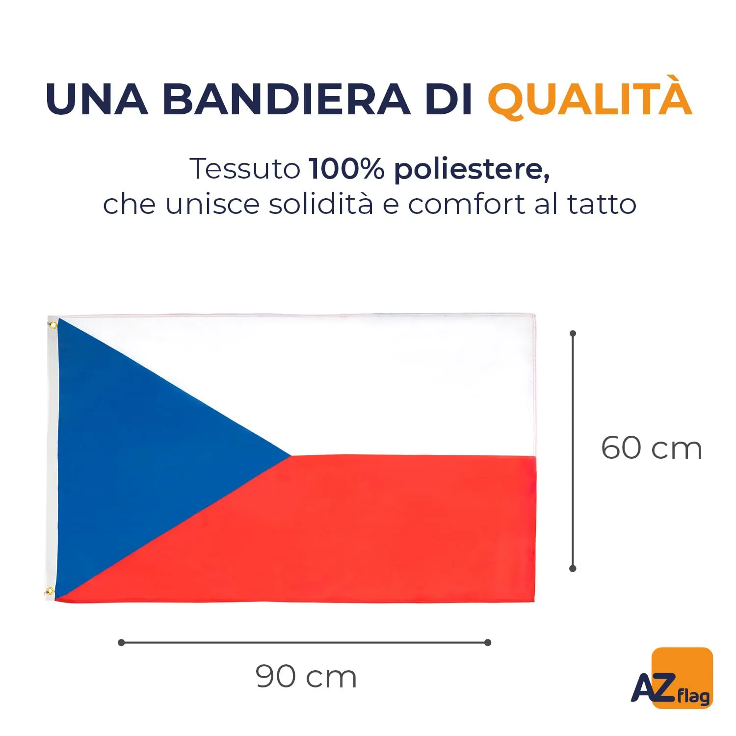 AZ FLAG Bandiera Repubblica Ceca 90x60 cm Poliestere - immagine 2