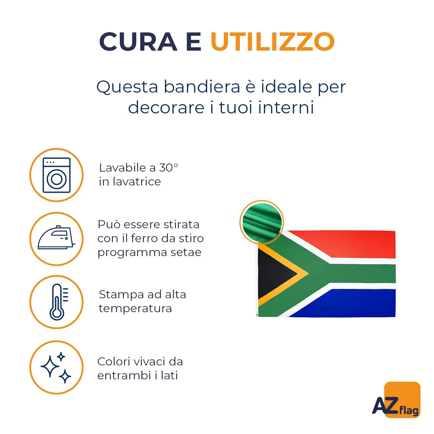 AZ FLAG Bandiera Sudafrica 90x60 cm in Poliestere con Occhielli - immagine 5