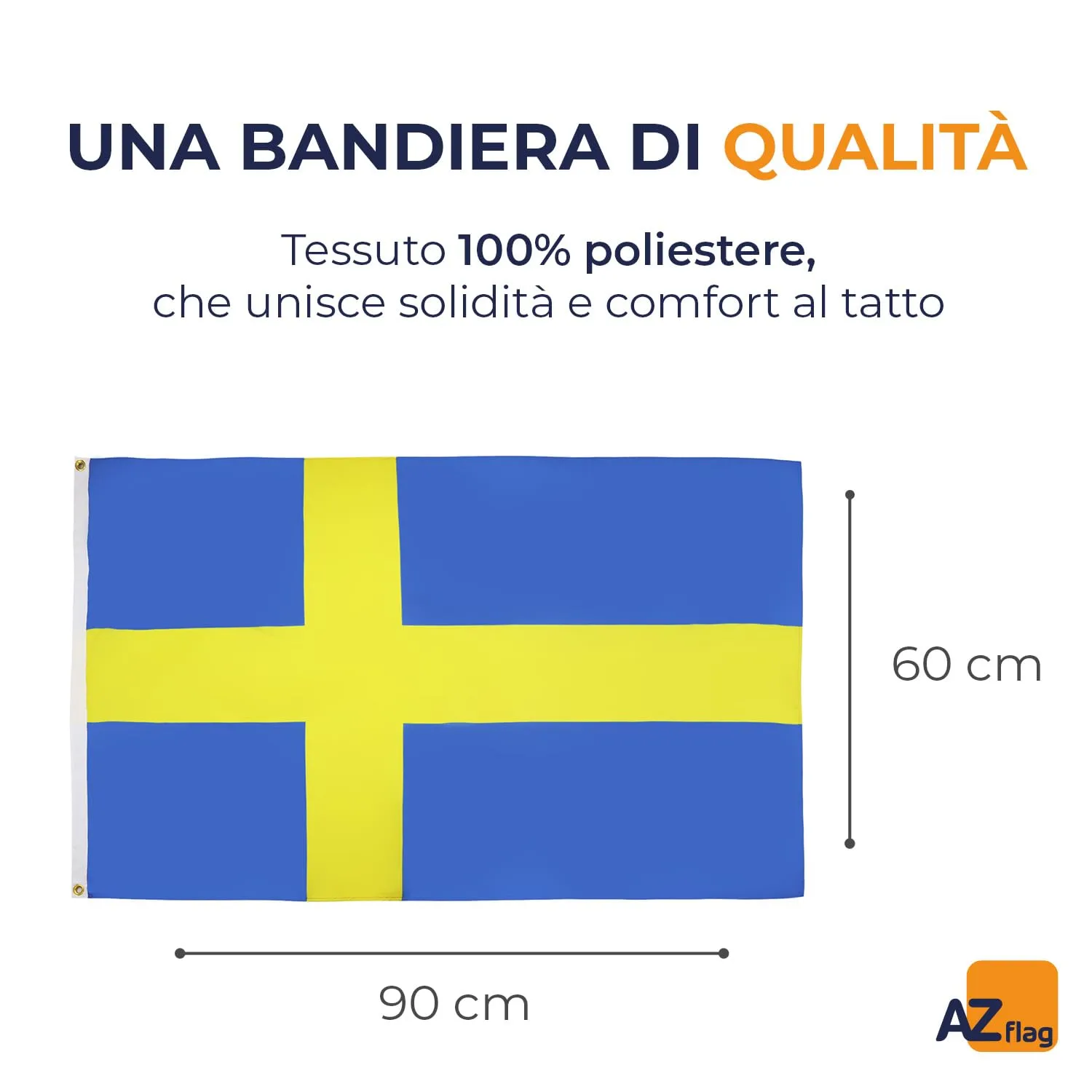 AZ FLAG Bandiera Svezia 90x60 cm Poliestere con Occhielli - immagine 2