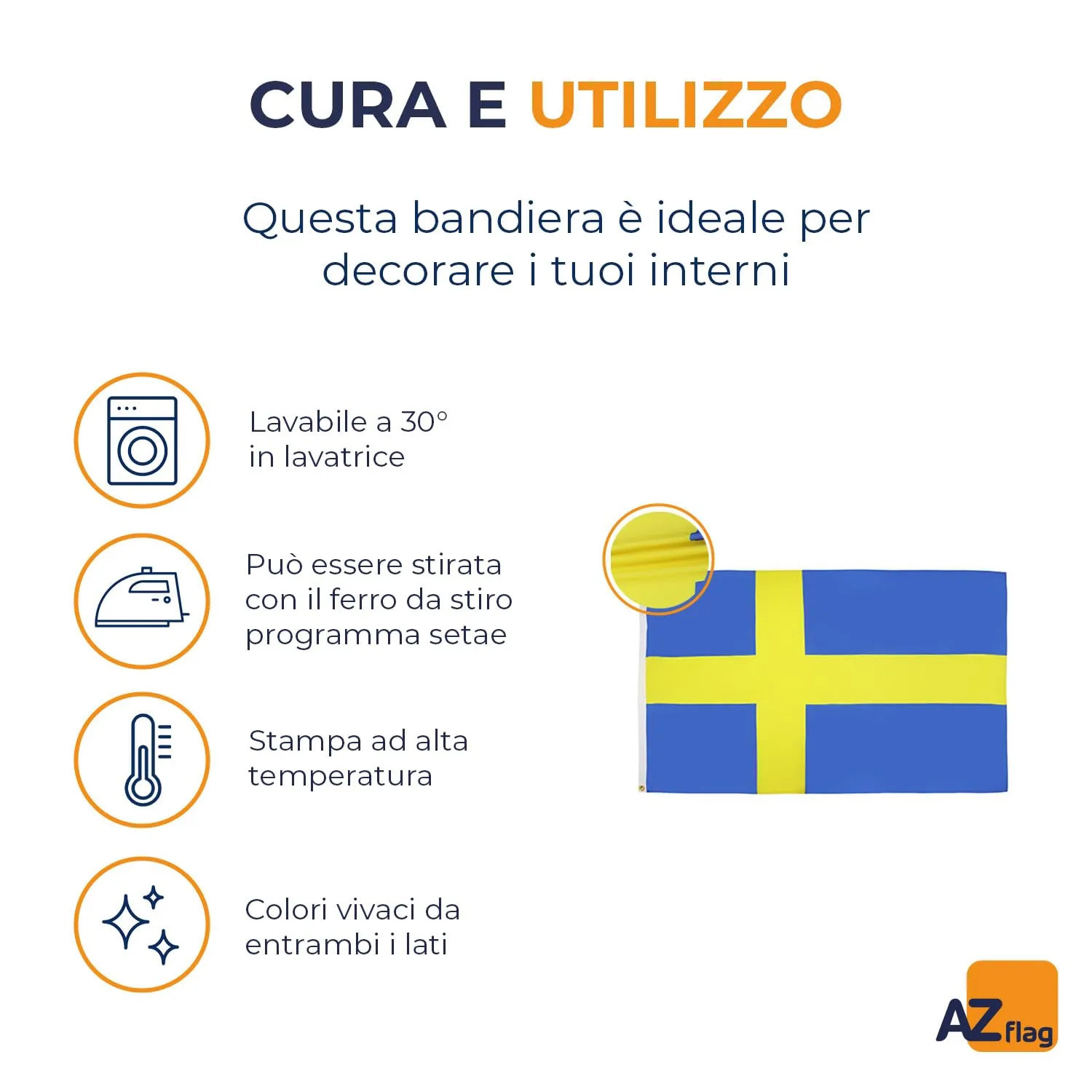 AZ FLAG Bandiera Svezia 90x60 cm Poliestere con Occhielli - immagine 6