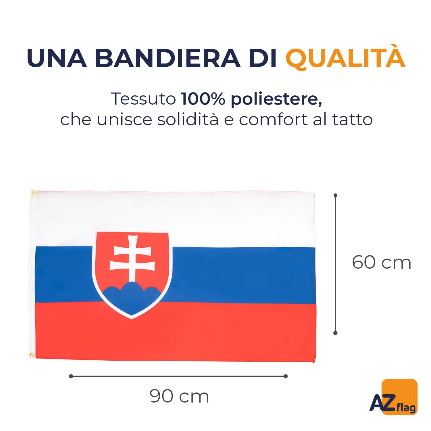 AZ FLAG Bandiera Slovacchia 90x60 cm Poliestere con Occhielli - immagine 2