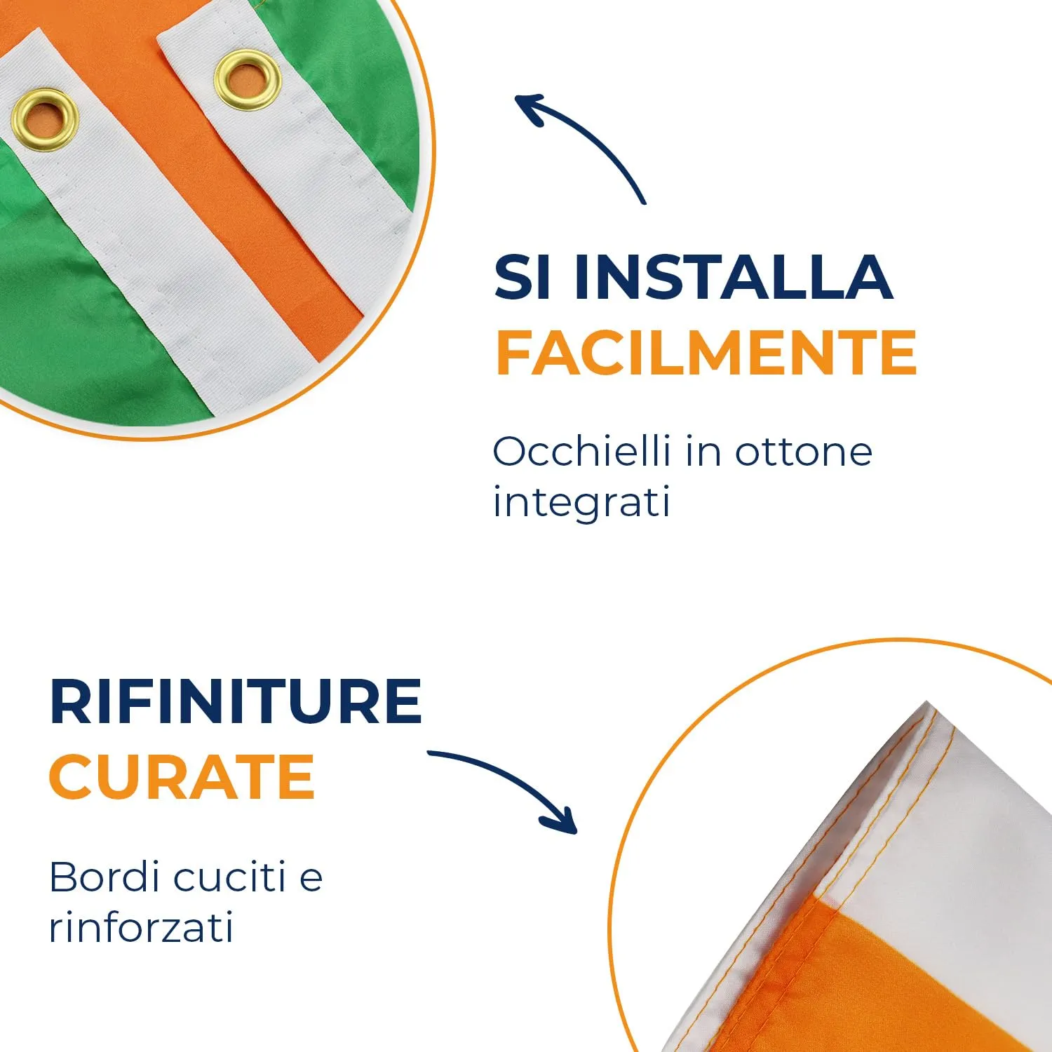 AZ FLAG Bandiera Irlanda 90x60 cm in Poliestere con Occhielli - immagine 4