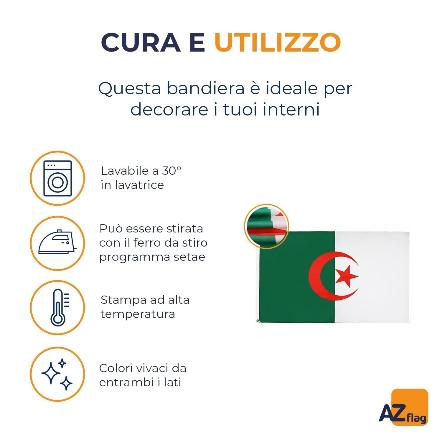 AZ FLAG Algeria Flag 90x60 cm Polyester with Eyelets - immagine 5