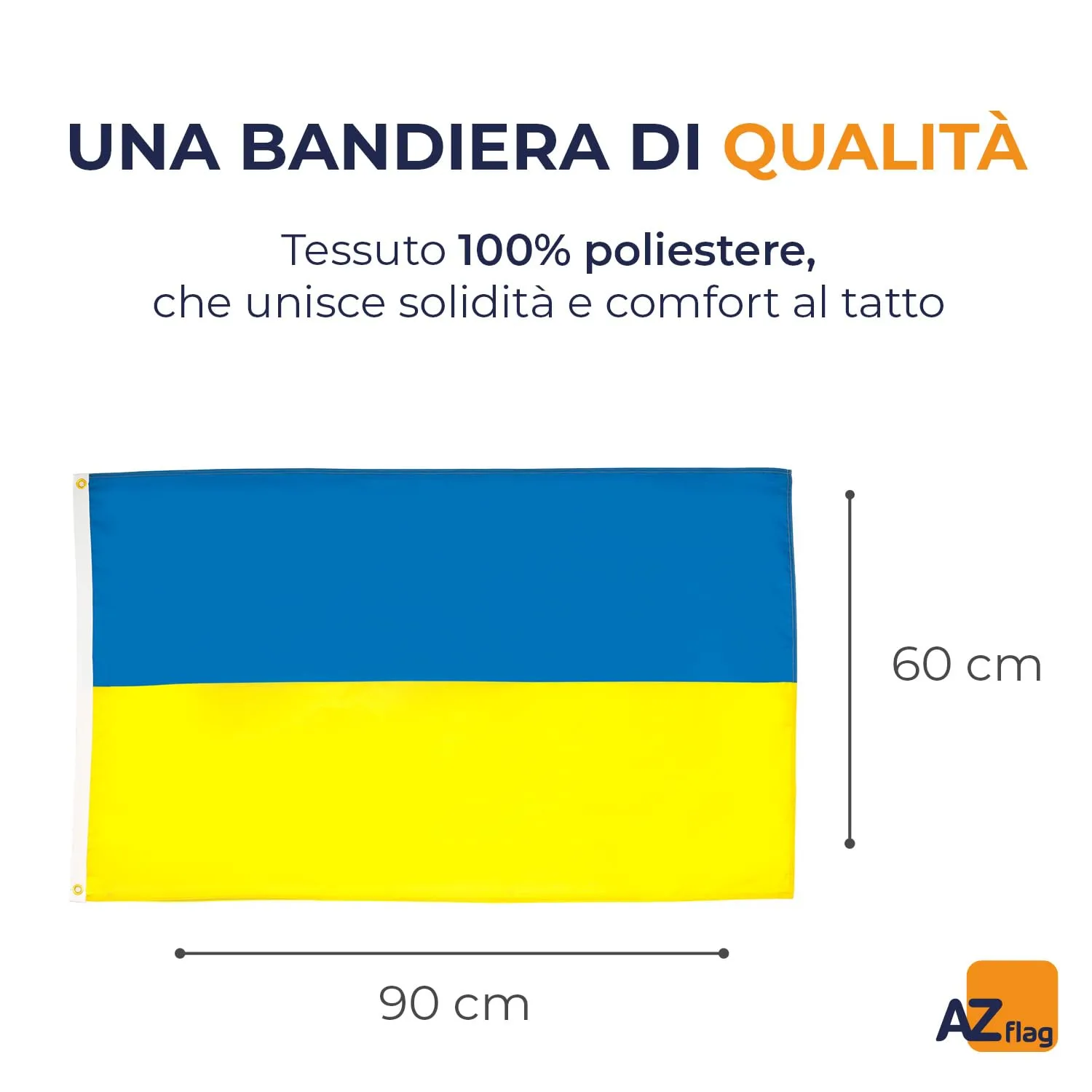 AZ FLAG Bandiera Ucraina 90x60 cm Poliestere con 2 Occhielli - immagine 2