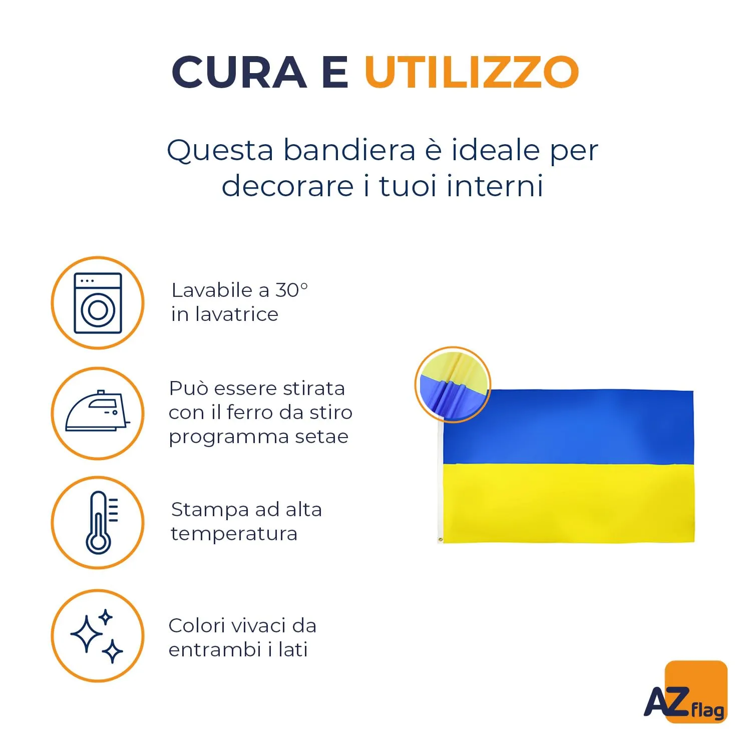 AZ FLAG Bandiera Ucraina 90x60 cm Poliestere con 2 Occhielli - immagine 5