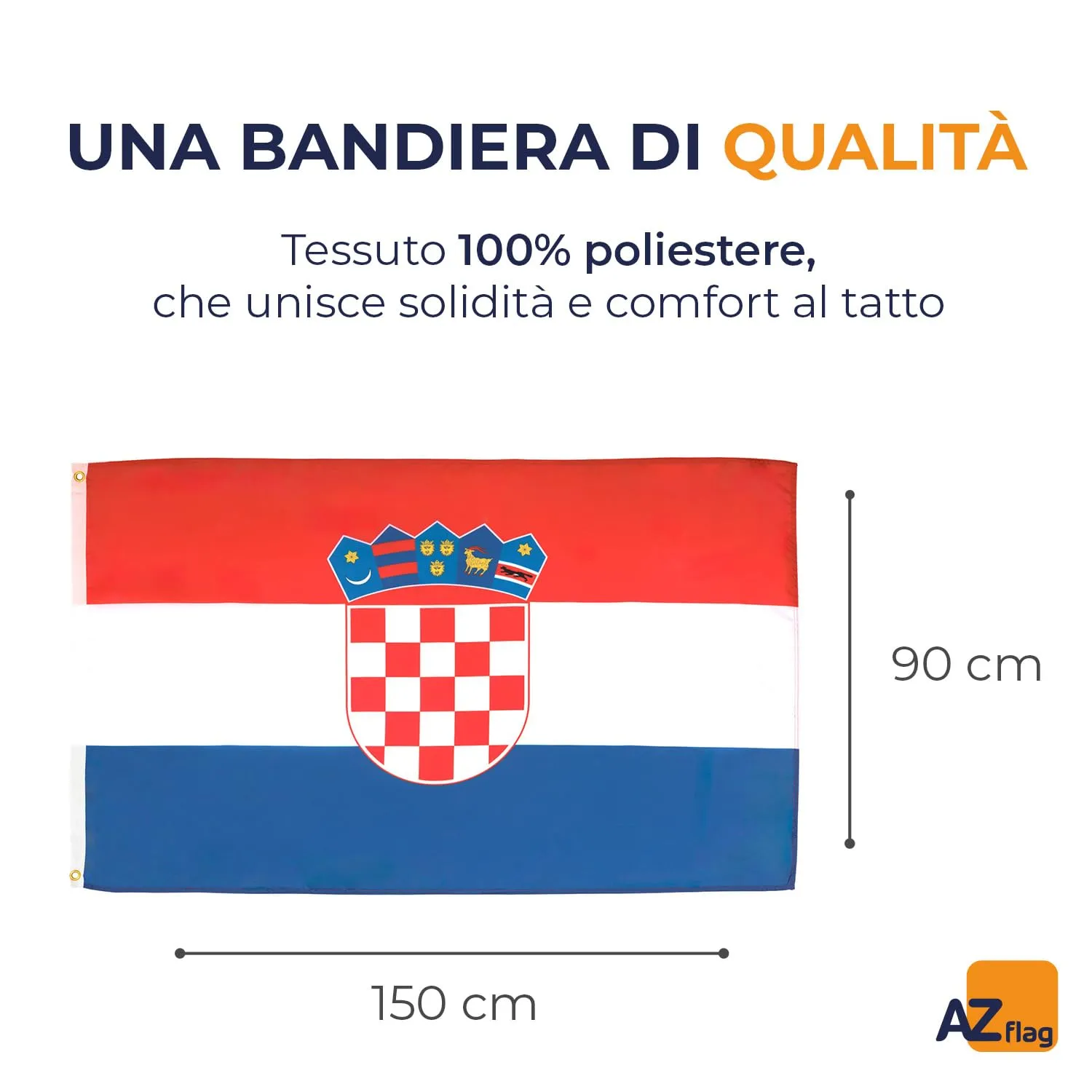 AZ FLAG Bandiera Croazia 150x90 cm in Poliestere con Occhielli - immagine 2