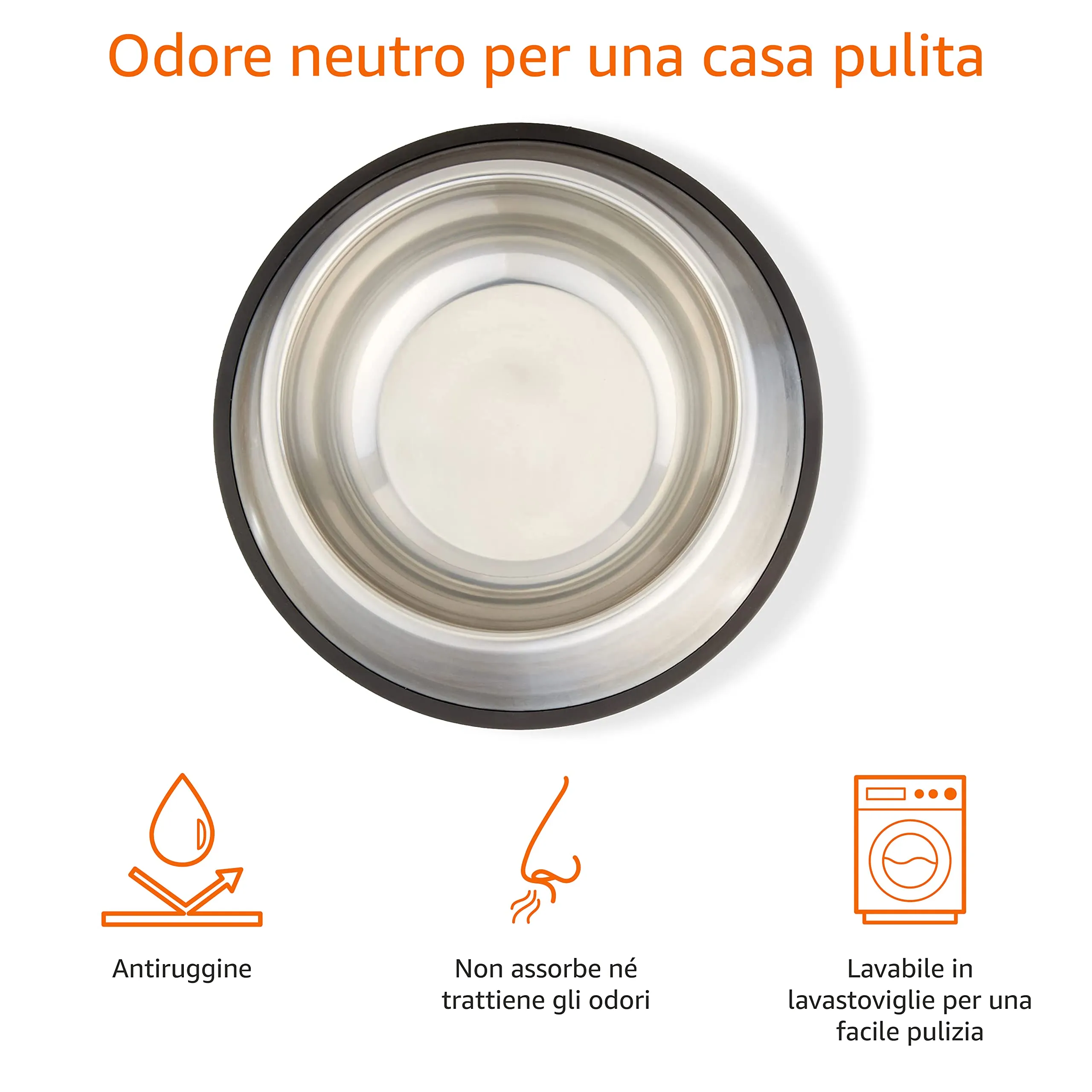 Amazon Basics Ciotola per cani in acciaio inossidabile, confezione da 2 - immagine 3