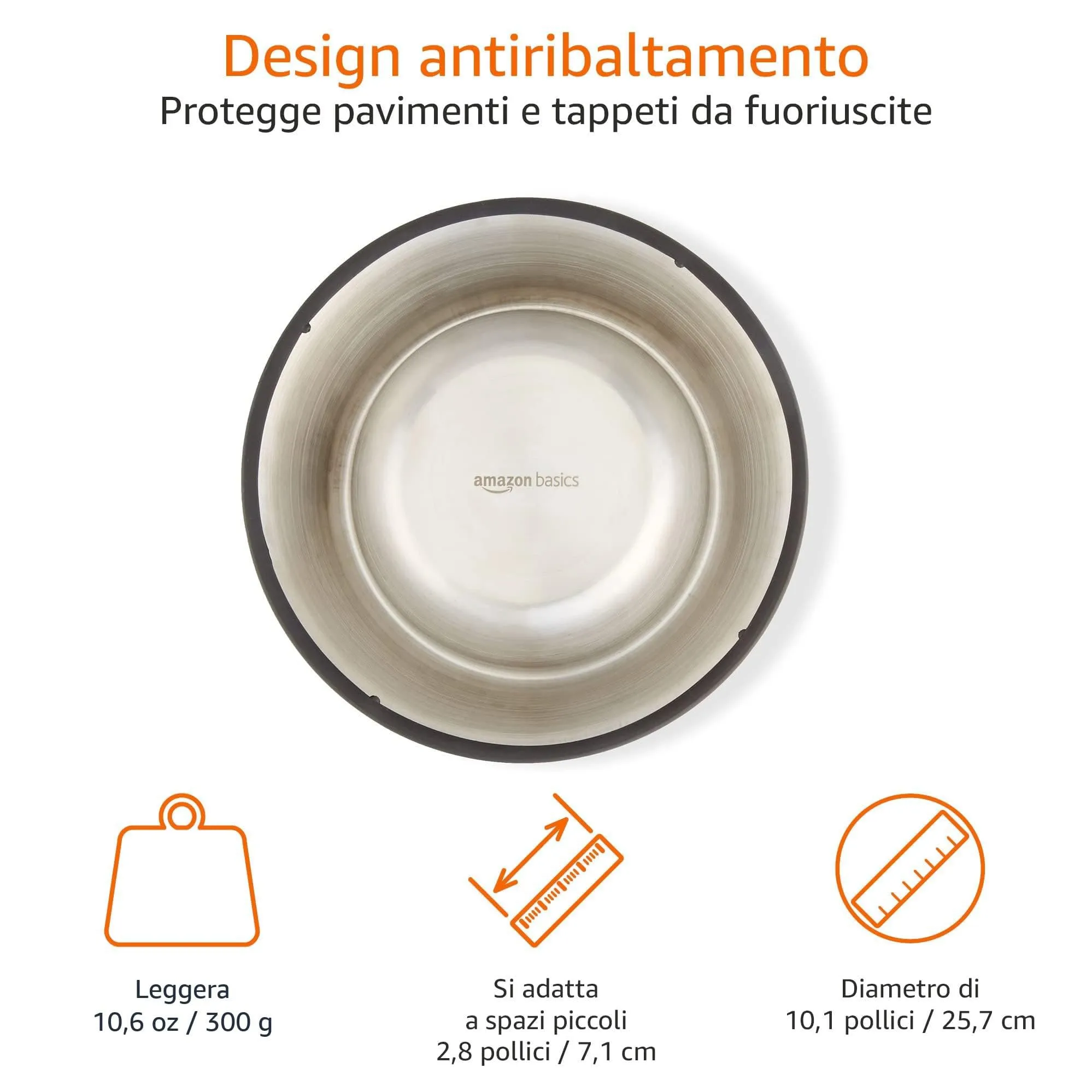 Amazon Basics Ciotola per cani in acciaio inossidabile, confezione da 2 - immagine 4